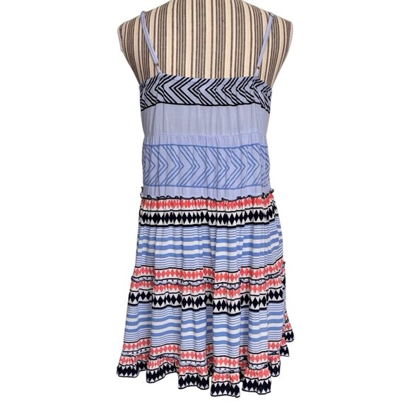 THML Santo Dress Womens Small Blue Tiered Spaghetti Straps Coastal Peasant Boho - Picture 3 of 11